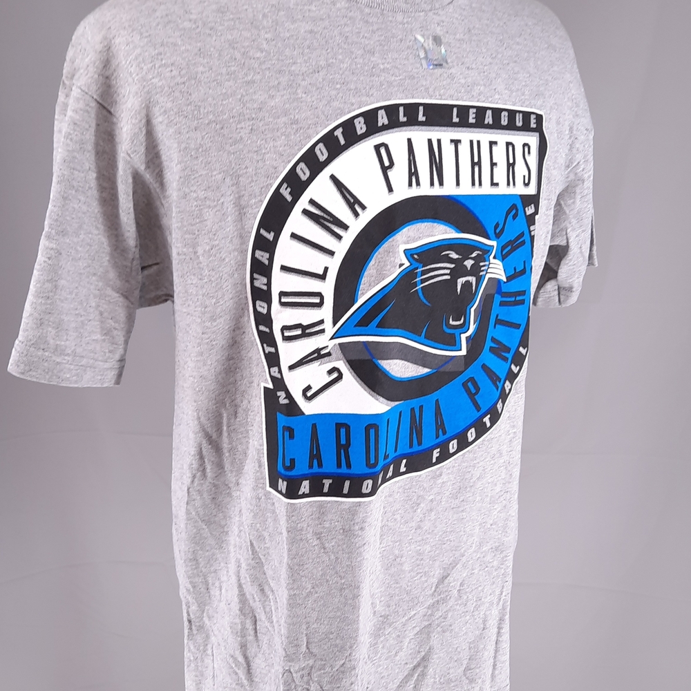 NEW NFL Carolina Panthers T-Shirt Adult Size L Gray Logo Athletic Team Football - Picture 6 of 7
